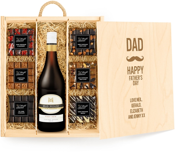 Father's Day Large Personalised Chocolate Tasting Experience With Red Wine